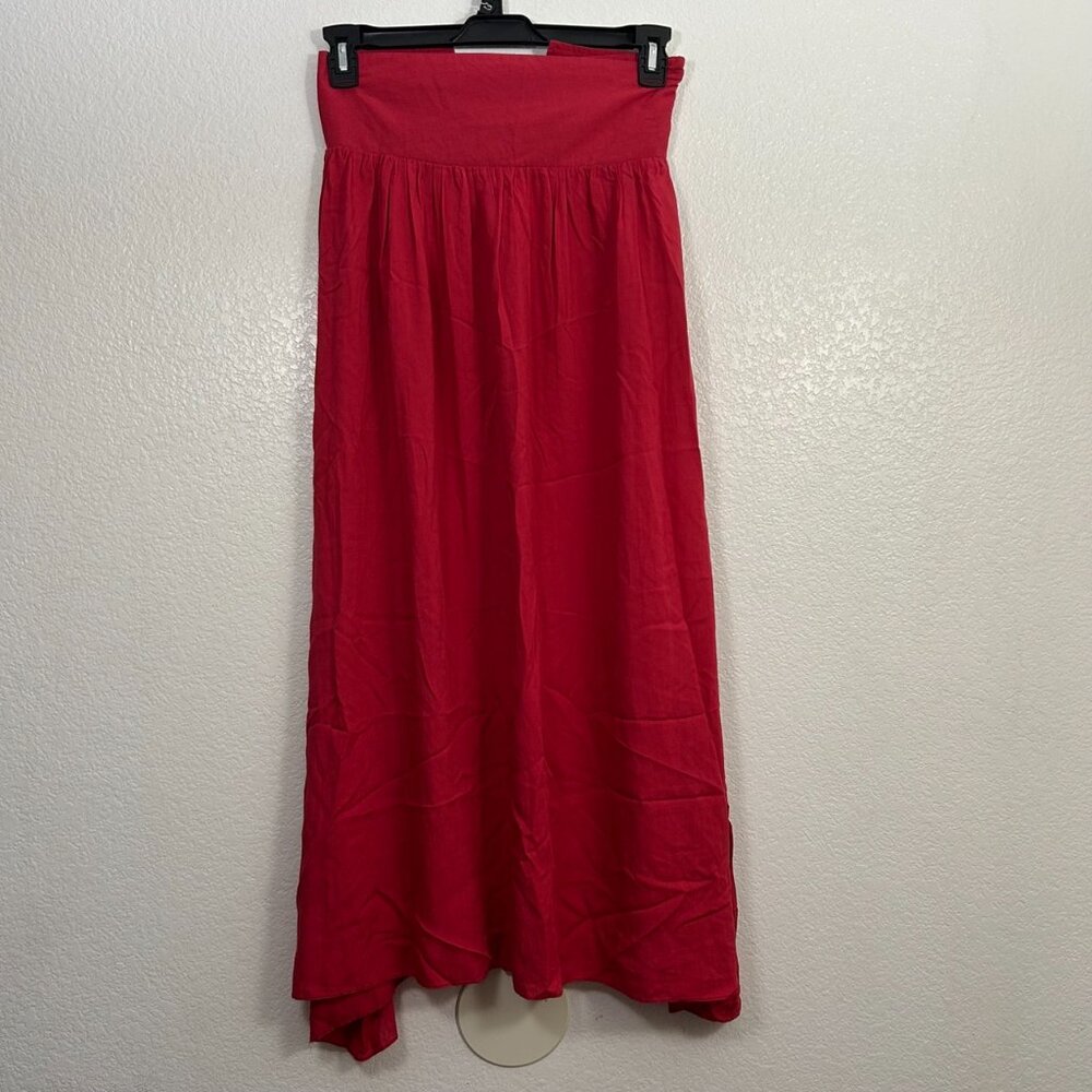 Corset Style Lace Up A-Line Maxi Skirt Piratecore Ren Fest Renaissance Peasant - Picture 4 of 8